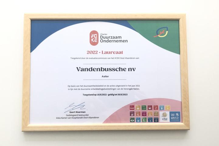20220617 Voka Charter Duurzaam Ondernemen certificaat